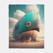 Strange Whale フリースブランケット (正面)