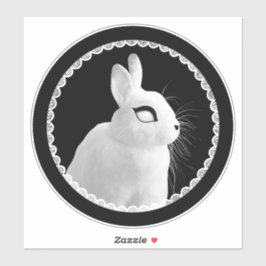 Strange White Bunny Kiss-Cut Vinyl Sticker シール