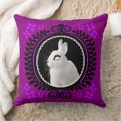 Strange White Bunny: Magenta, Black & Blue クッション (ブランケット)