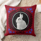Strange White Bunny: Red, Blue, Pink & Black  クッション (ブランケット)