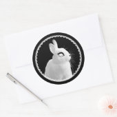 Strange White Bunny Sticker ラウンドシール (封筒)