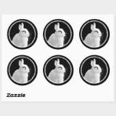 Strange White Bunny Sticker ラウンドシール (シート)