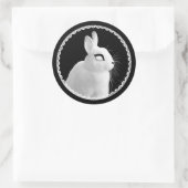 Strange White Bunny Sticker ラウンドシール (バッグ)