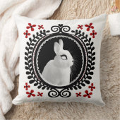 Strange White Bunny: White, Black & Red クッション (ブランケット)