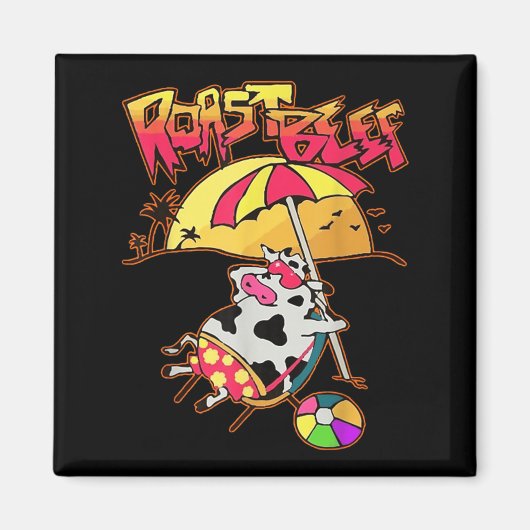 Stranger Dustin Love Roast Beef Beach Cow Tv Parod マグネット (正面)