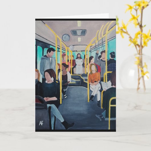 Stranger on the Bus Painting by Alfred Fox カード (黄色い花)