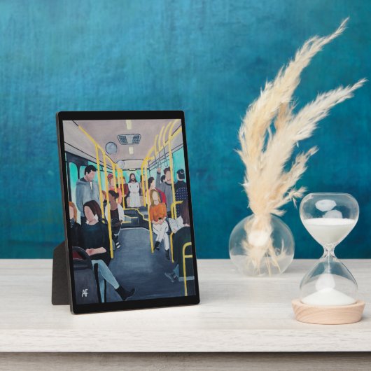 Stranger on the Bus Painting by Alfred Fox フォトプラーク (側面)