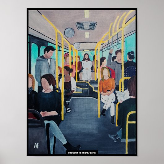 Stranger on the Bus Painting by Alfred Fox ポスター (正面)