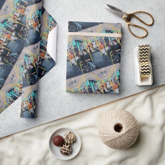 Stranger on the Bus Painting by Alfred Fox ラッピングペーパー (クラフト)