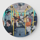 Stranger on the Bus Painting by Alfred Fox ラージ壁時計 (正面)