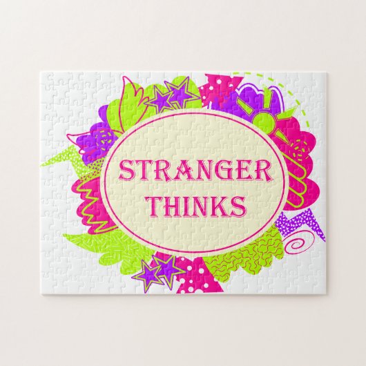 Stranger thinks quote in 80s tv show style ジグソーパズル (横)