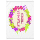 Stranger thinks quote in 80s tv show style テーブルクロス (正面)