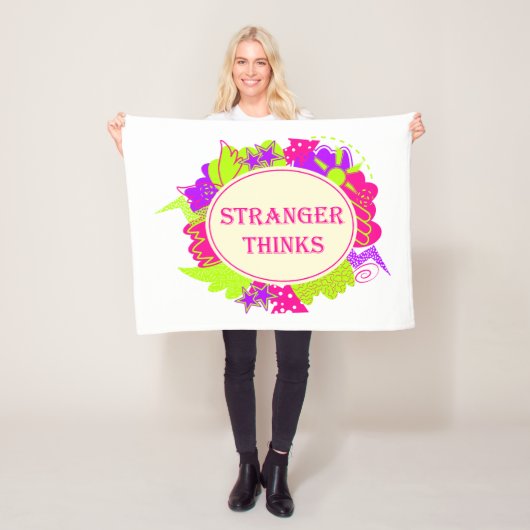 Stranger thinks quote in 80s tv show style フリースブランケット (インサイチュ)
