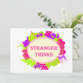 Stranger thinks quote in 80s tv show style 招待状 (スタンド正面)