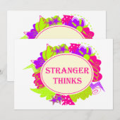 Stranger thinks quote in 80s tv show style 招待状 (正面/裏面)