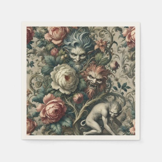 Strangers in the Park at Night – Gothic Victorian スタンダードカクテルナプキン (正面)