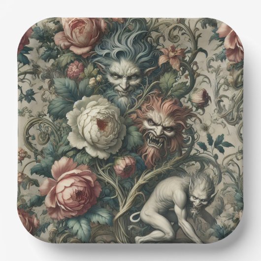 Strangers in the Park at Night – Gothic Victorian ペーパープレート (正面)