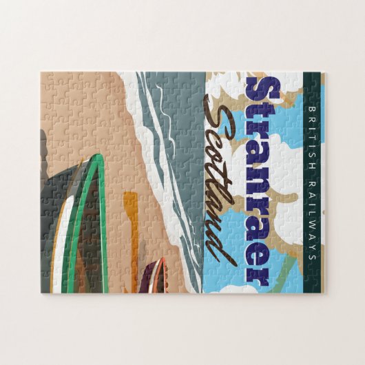 stranraerスコットランドのヴィンテージ旅行ポスター ジグソーパズル (横)