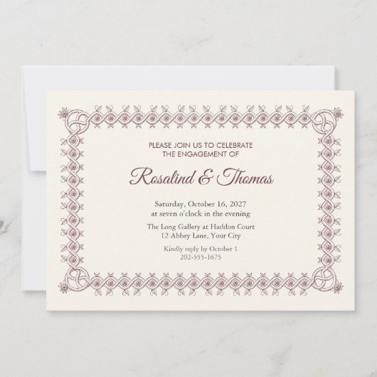 Strapwork Interlace Engagement Party Invitation 招待状 (正面)