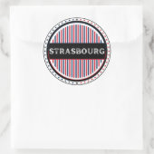 Strasbourg City Pride Emblem – French Identity ラウンドシール (バッグ)