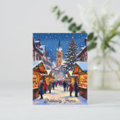 Strasbourg, France Christmas Market Holiday ポストカード (スタンド正面)