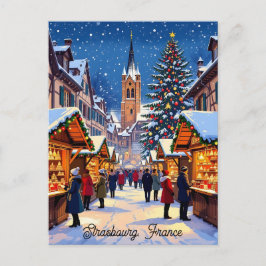 Strasbourg, France Christmas Market Holiday ポストカード