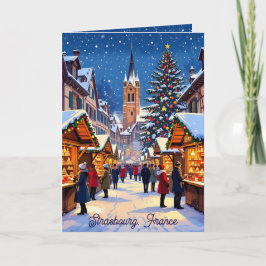 Strasbourg, France Christmas Market Personalized カード