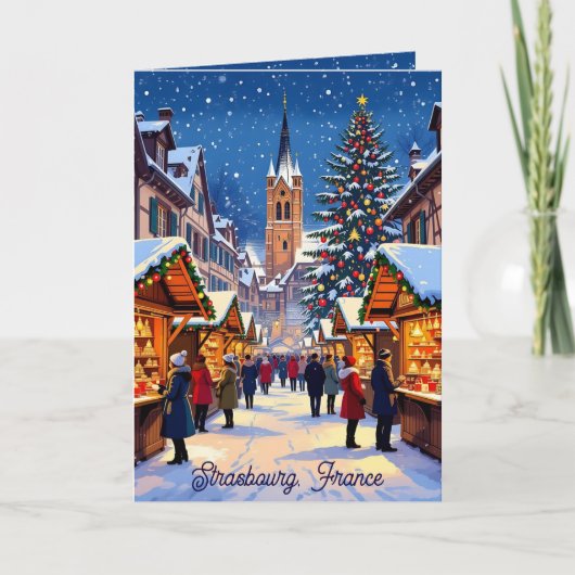 Strasbourg, France Christmas Market Personalized カード (正面)