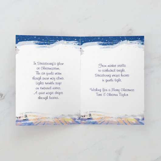 Strasbourg, France Christmas Market Personalized カード (内部)
