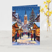 Strasbourg, France Christmas Market Personalized カード (黄色い花)