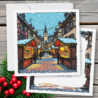 Strasbourg, France Christmas Market Personalized シーズンカード