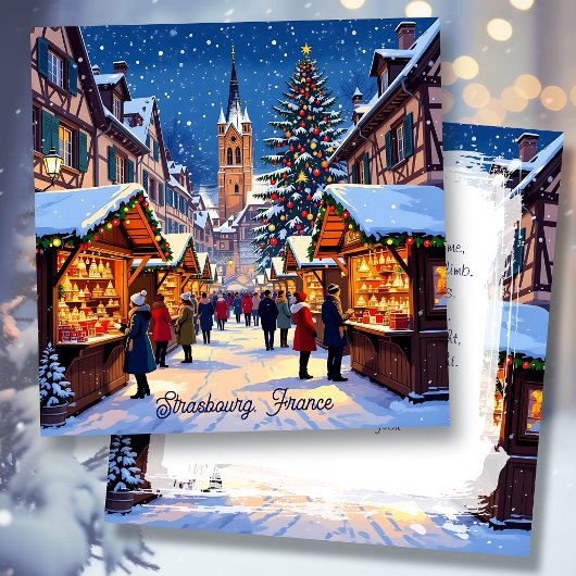 Strasbourg, France Christmas Market Personalized シーズンカード