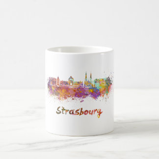 Strasbourg skyline in watercolor コーヒーマグカップ
