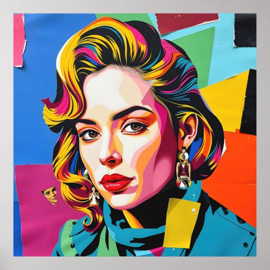 "Strasha" – グロスコラージュポップ・アートのドリーム ポスター (正面)