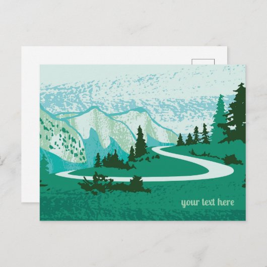 Straße in den Bergen. ポストカード (正面/裏面)