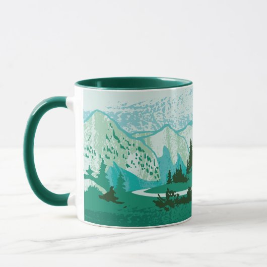 Straße in den Bergen. Klassische Tasse, 325 ml マグカップ (左)