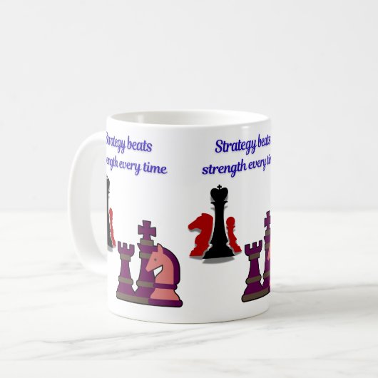 Strategy Over Strength Chess Mug コーヒーマグカップ (正面左)