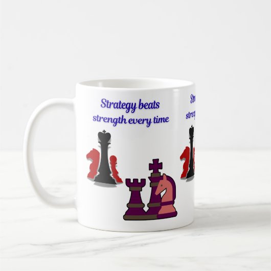 Strategy Over Strength Chess Mug コーヒーマグカップ (左)