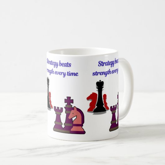 Strategy Over Strength Chess Mug コーヒーマグカップ (正面右)