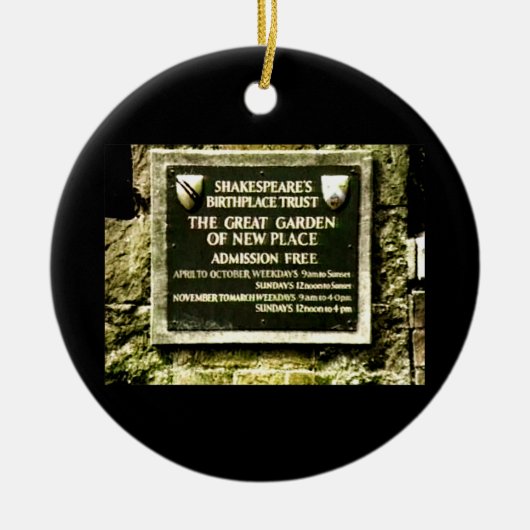 StratfordにAvonイギリス1986年のシェークスピアBir セラミックオーナメント (正面)