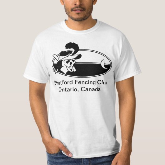 Stratfordのフェンシングクラブ大きいロゴ Tシャツ (正面)