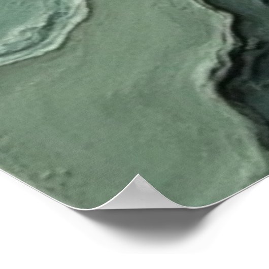Stratified Sage Abstract - Organic Modern ポスター (角)
