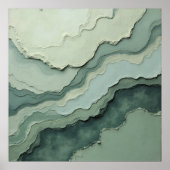 Stratified Sage Abstract - Organic Modern ポスター (正面)