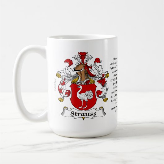 Strauss家族の紋章付き外衣 コーヒーマグカップ (左)