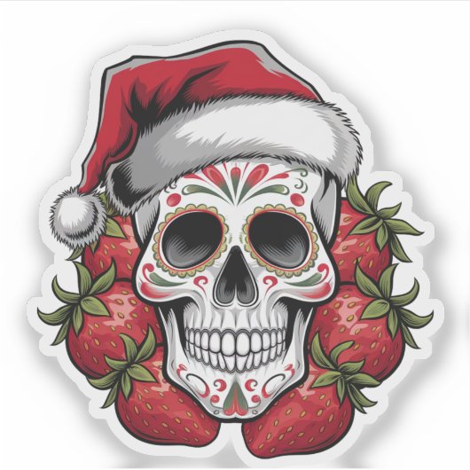 straw Santa Day of the Dead シール (正面)