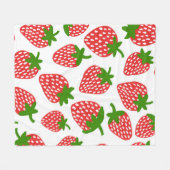 Strawberrie seamless pattern. Vintage illustration フリースブランケット (正面(横))