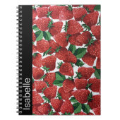 Strawberries and Cream Pattern Personalised ノートブック (正面)