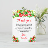 Strawberries and Daisies Baby Shower サンキューカード (スタンド正面)