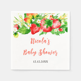Strawberries and Daisies Baby Shower スタンダードカクテルナプキン
