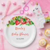 Strawberries and Daisies Baby Shower ペーパープレート (パーティー)